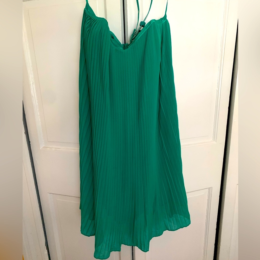 Pleated belted dress